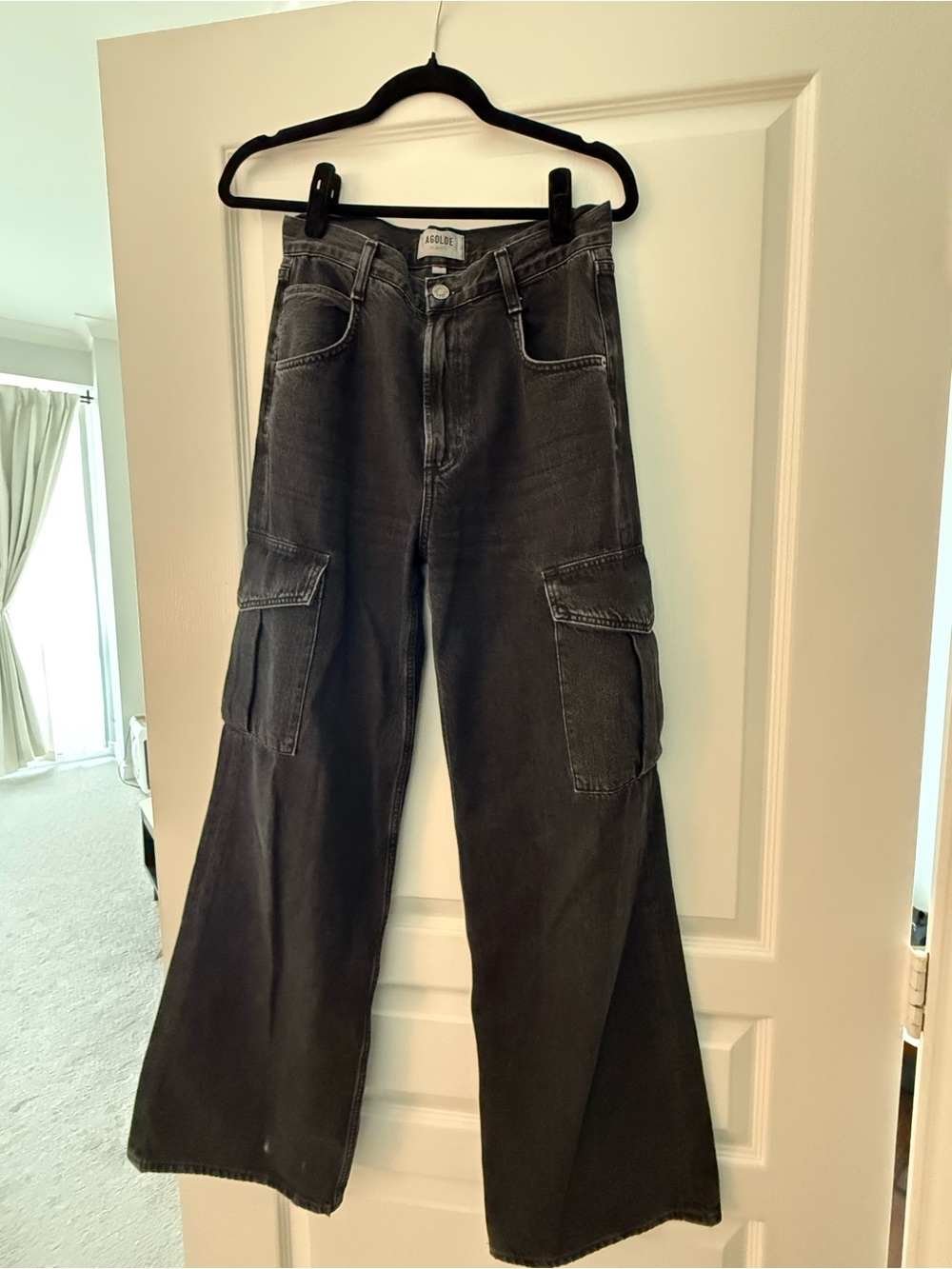 Agolde Washed Black High-Rise Jeans